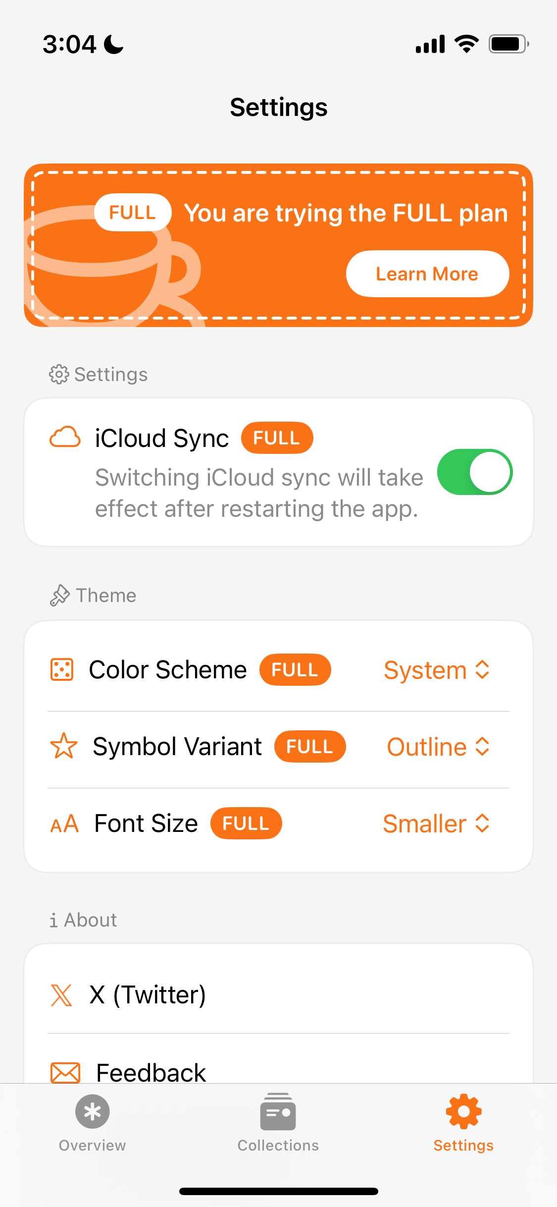 Settings Screenshot